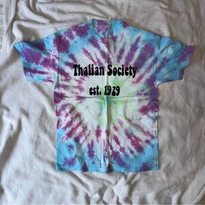 Thalian Society Tie Dye T-Shirt – Adult Small Short Sleeve Crew Neck Graphic Tee